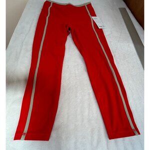 Athleta Ultra High Rise Elation 7/8 Tight Red Gray Stripe Large Yoga New $99